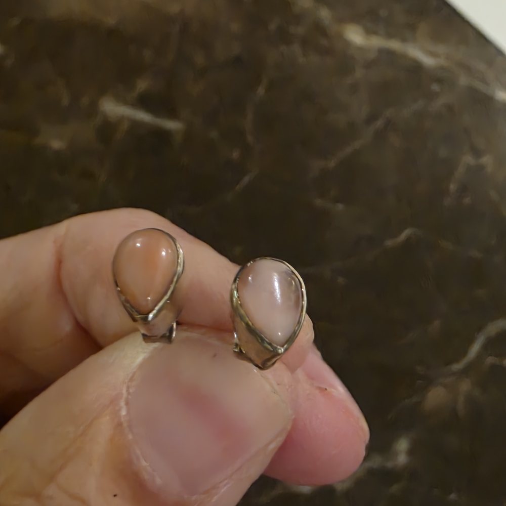 Chic Silver and Pink Teardrop Earrings